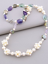картинка Бусы Жемчуг Флюорит Перламутр 68 см от магазина Wolves