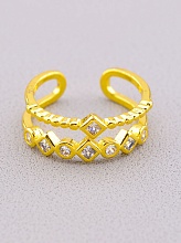 картинка Кольцо 'FJ' Сrystal Бижутерный сплав от магазина Wolves