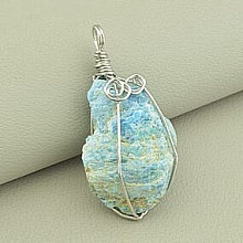 картинка Кулон Апатит Ларимар 45х20мм от магазина Wolves