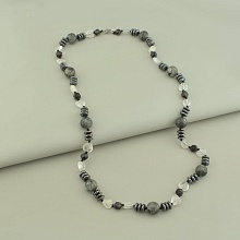 картинка Бусы 'SUNSTONES' Лабрадор Горный хрусталь Гематит 67 см от магазина Wolves
