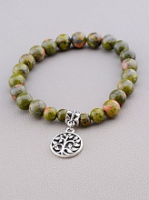 картинка Браслет из эпидота, зеленый 'SUNSTONES' 18 см от магазина Wolves