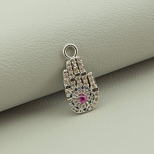 картинка Кулон Фианит 20х10 (родий) от магазина Wolves