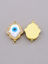 картинка Коннектор Фианит 17х15 (позолота 18к) от магазина Wolves