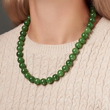 картинка Элитные Бусы Нефрит на карабине от магазина Wolves