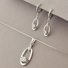 картинка Серьги+Кулон 'XUPING' Фианит  (родий) от магазина Wolves