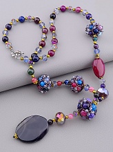 картинка Бусы Агат Чешский хрусталь 55 см от магазина Wolves