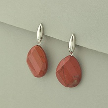 картинка Серьги 'SUNSTONES' Яшма  (родий) от магазина Wolves