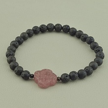 картинка Браслет 'SUNSTONES' Лава Клубничный кварц 18 см от магазина Wolves