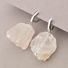 картинка Серьги 'SUNSTONES' Розовый кварц Серебро(925) от магазина Wolves