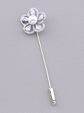 картинка Брошь Фианит 75х23 (родий) от магазина Wolves