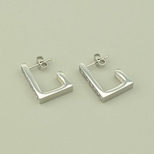 картинка Серьги 'Stainless Steel' Фианит (родий) от магазина Wolves