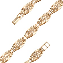 картинка Браслет из овальных звеньев с орнаментом  позолоченный от магазина Wolves