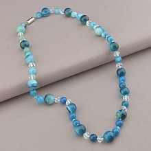 картинка Бусы 'SUNSTONES' Агат Сталь 57 см от магазина Wolves