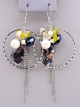 картинка Серьги Муранское стекло Жемчуг Цитрин от магазина Wolves