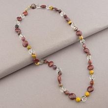 картинка Бусы 'SUNSTONES' Яшма Горный хрусталь 61 см от магазина Wolves