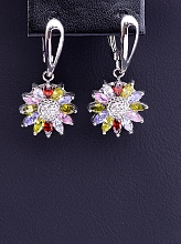 картинка Серьги 'FJ' Фианит (родий) от магазина Wolves