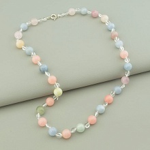 картинка Бусы 'SUNSTONES' Морганит Серебро(925) 56 см от магазина Wolves