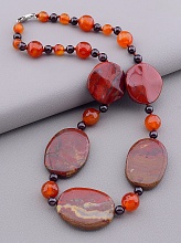 картинка Бусы Яшма Сердолик Гранат 49 см от магазина Wolves