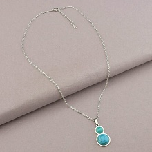 картинка Подвеска 'Stainless Steel' Бирюза Медицинская сталь 316L 45 см от магазина Wolves