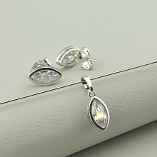 картинка Серьги+Кулон 'XUPING' Фианит (родий) от магазина Wolves