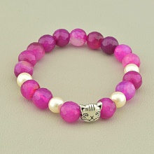 картинка Браслет 'SUNSTONES' Агат Жемчуг 18 см от магазина Wolves