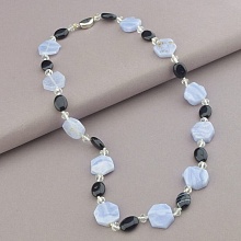 картинка Бусы 'SUNSTONES' Сапфирин Агат Чешский хрусталь 54 см от магазина Wolves