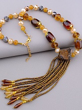 картинка Бусы Тигровый глаз Чешский хрусталь 43 см от магазина Wolves