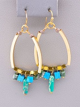 картинка Серьги 'Stainless Steel' Бирюза Говлит от магазина Wolves