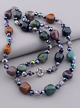 картинка Бусы Яшма Чешский хрусталь 90 см от магазина Wolves