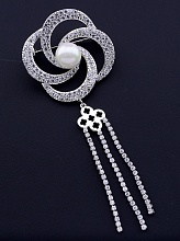 картинка Брошь 'FJ' Фианит (родий) от магазина Wolves