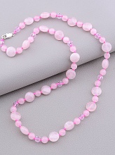 картинка Бусы 'SUNSTONES' Розовый кварц Чешский хрусталь 53 см от магазина Wolves