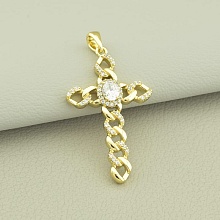 картинка Крестик 'XUPING' Фианит (позолота 18к (лимонная)) от магазина Wolves