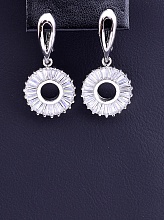 картинка Серьги 'FJ' Фианит (родий) от магазина Wolves