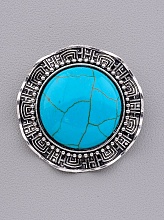 картинка Брошь Бирюза 40x40мм от магазина Wolves