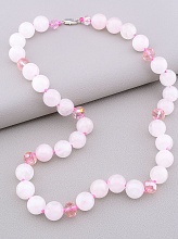 картинка Бусы 'SUNSTONES' Розовый кварц Чешский хрусталь 52 см от магазина Wolves