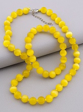 картинка Бусы+Браслет Кошачий глаз 45 см от магазина Wolves