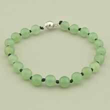 картинка Браслет зеленый, с Нефритом, складной  22 см от магазина Wolves