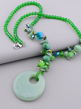 картинка Бусы Нефрит Чешский хрусталь 62 см от магазина Wolves