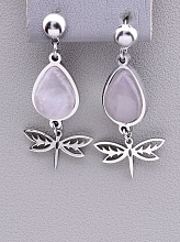 картинка Серьги 'Stainless Steel' Розовый кварц от магазина Wolves