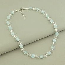 картинка Бусы 'SUNSTONES' Аквамарин Серебро(925) 44 см от магазина Wolves