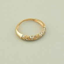 картинка Кольцо 'Vogue' Фианит  (позолота 18к (розовая)) от магазина Wolves