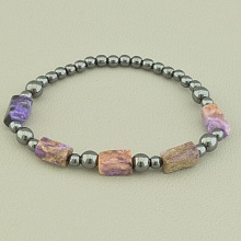 картинка Браслет 'SUNSTONES' Гематит Чароит 18 см от магазина Wolves