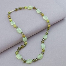 картинка Бусы 'SUNSTONES' Пренит Гранат Чешский хрусталь 54 см от магазина Wolves