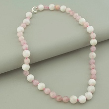 картинка Бусы 'SUNSTONES' Лунный камень Розовый кварц 45 см от магазина Wolves