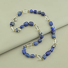 картинка Бусы 'SUNSTONES' Горный хрусталь Лазурит Чешский хрусталь 58 см от магазина Wolves
