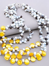 картинка Бусы Перламутр Жемчуг Раухтопаз 55 см от магазина Wolves