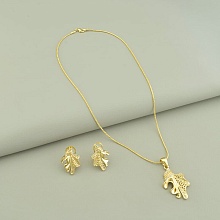 картинка Подвеска+Серьги 'Fashion' Фианит 45 см от магазина Wolves