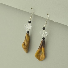 картинка Серьги Тигровый глаз Горный хрусталь от магазина Wolves