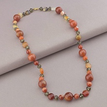 картинка Бусы 'SUNSTONES' Сердолик Чешский хрусталь 56 см от магазина Wolves