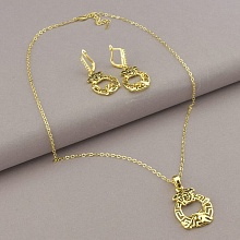 картинка Подвеска+Серьги Фианит 46 см (позолота 14k (лимонная)) от магазина Wolves